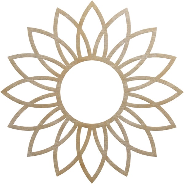 Ekena Millwork Daisy Wood Fretwork Pierced Ceiling Medallion, Birch, 34"OD x 11 7/8"ID x 1/4"T CMWP34X34X0250DABI - main